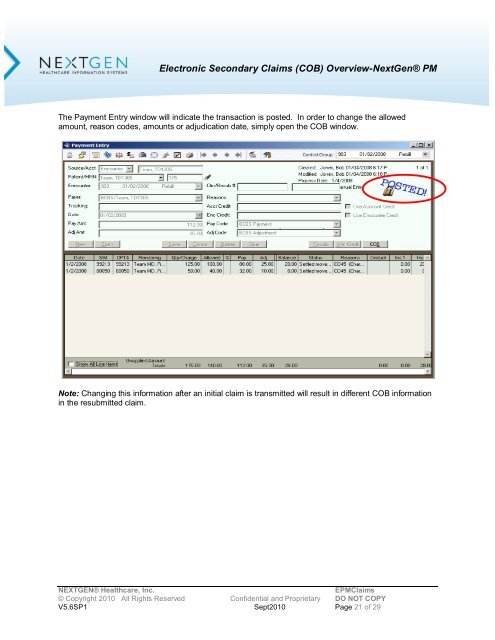 Overview of Electronic Secondary Claims (COB)