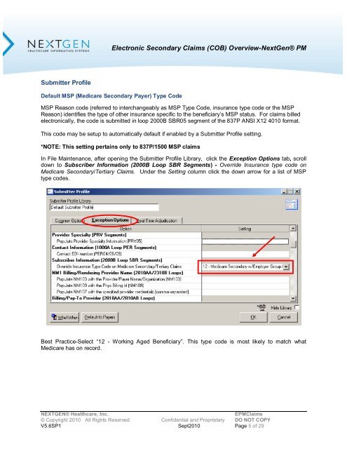 Overview of Electronic Secondary Claims (COB)