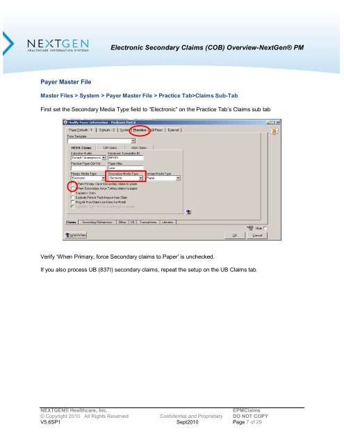 Overview of Electronic Secondary Claims (COB)