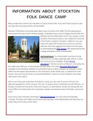 First Time Campers - Stockton Folk Dance Camp