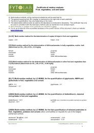 Certificate of residue analysis Fruit, vegetables, soil and ... - Fytolab