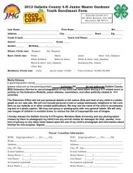 Youth Registration Form - Gallatin County, Montana