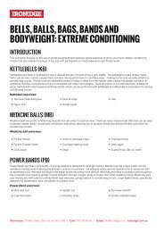 bells, balls, bags, bands and bodyweight: extreme conditioning