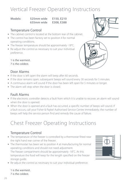 Refrigerators & Freezers User Guide Asia 2006 - Fisher & Paykel