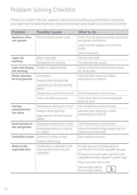 Refrigerators & Freezers User Guide Asia 2006 - Fisher & Paykel