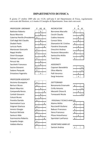 Verbale Consiglio Dipartimento - Fisica