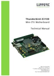 Thunderbird-E3100 Mini-ITX Motherboard Technical ... - Fortec AG