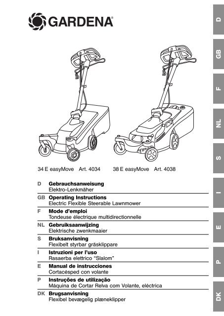 Gebrauchsanweisung - Gardena-ersatzteile.ch