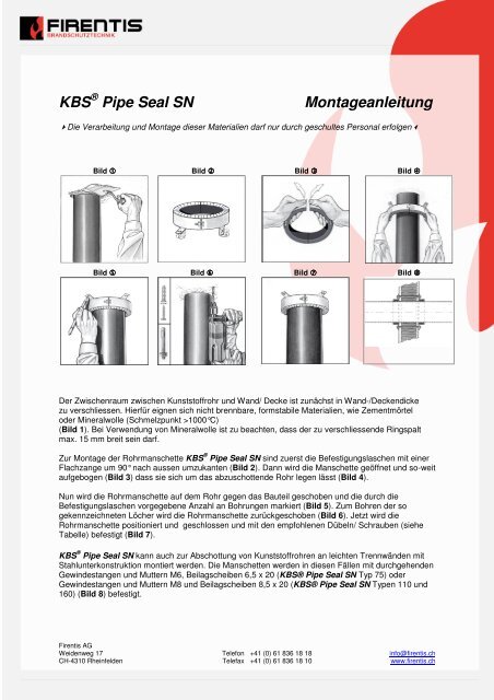 KBS Pipe Seal SN Montageanleitung - Firentis AG