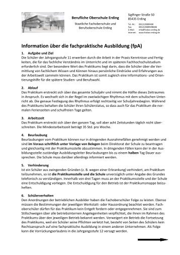 Information über die fachpraktische Ausbildung ... - FOS/BOS Erding