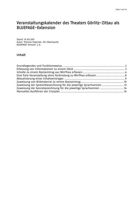 Dokumentation Spielplan(ca. 1.5 MByte) - Theater Görlitz