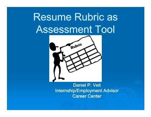 Resume Rubric as Assessment Tool - Gallaudet University