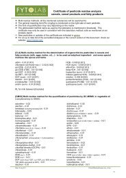 Certificate of pesticide residue analysis cereals, cereal ... - Fytolab