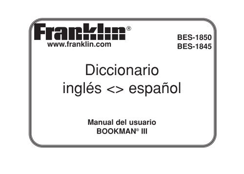 Diccionario inglés  español - Franklin Electronic Publishers, Inc.