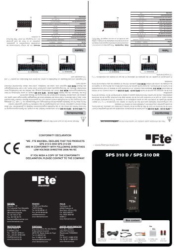 SPS 310 D / SPS 310 DR - FTE Maximal