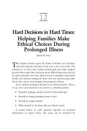 Helping Families Make Ethical Decisions During Prolonged Illness
