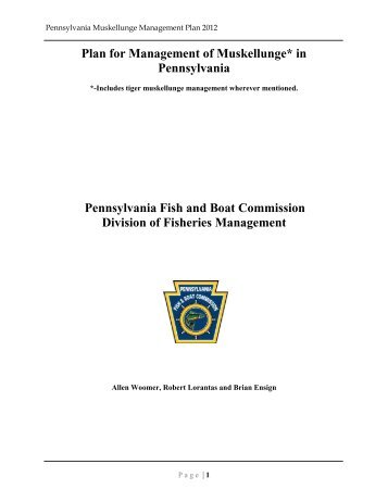 Statewide Muskellunge Management Plan - Pennsylvania Fish and ...