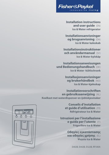 Installation instructions and user guide (EN ... - Fisher & Paykel