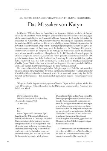 Das Massaker von Katyn - Die Gazette