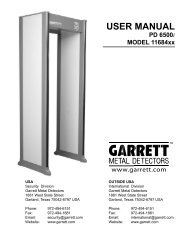 Garrett PD6500 instructions. - Galls