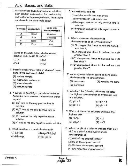 Acid Base packet