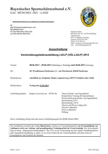 Bayerischer Sportschützenbund e.V. - BSSB Gau München Ost-Land