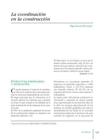 La coordinación en la construcción