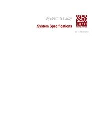System Specifications - Galaxy Control Systems