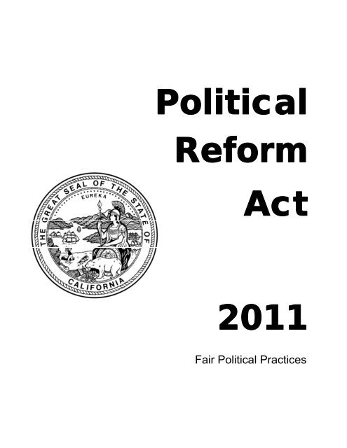 Political Reform Act 2011 - Fair Political Practices Commission