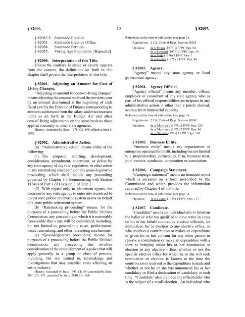 Political Reform Act 2011 - Fair Political Practices Commission