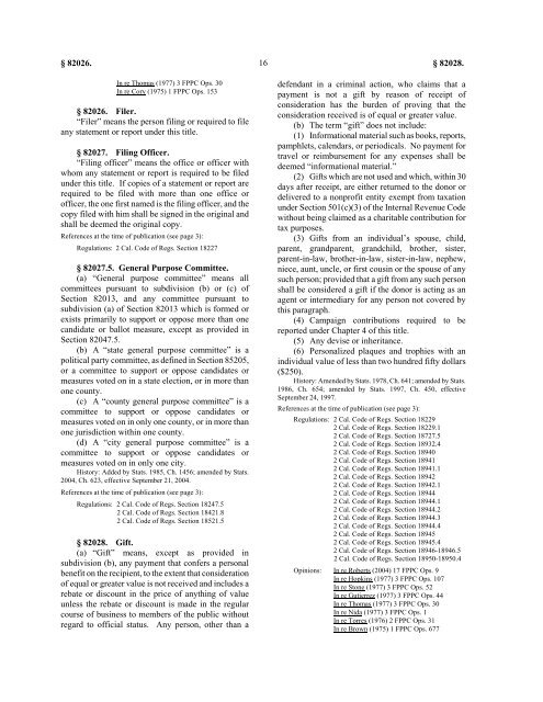 Political Reform Act 2011 - Fair Political Practices Commission