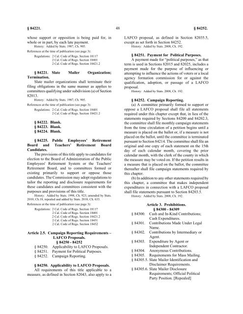 Political Reform Act 2011 - Fair Political Practices Commission