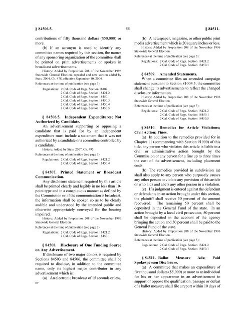 Political Reform Act 2011 - Fair Political Practices Commission