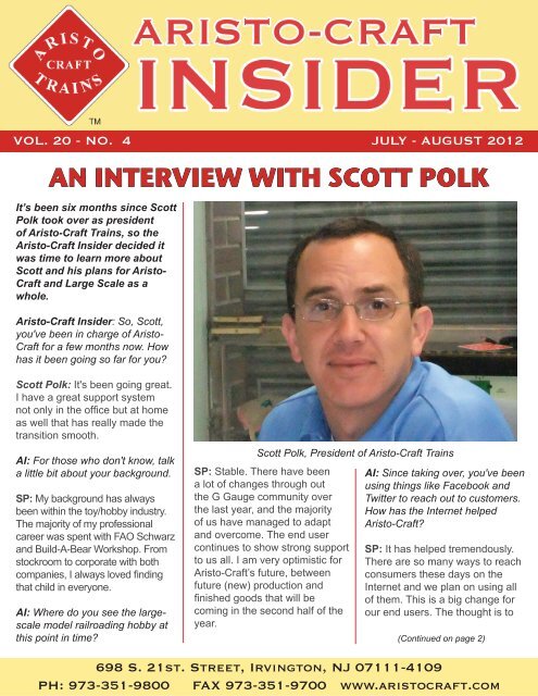 Aristo-Craft Insider - G Scale News
