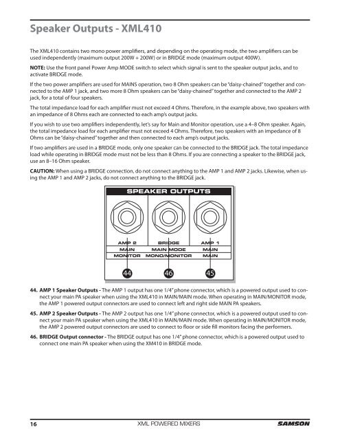 Download the XML410 English User Manual in PDF format - Samson