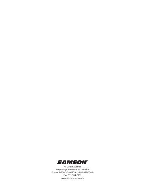 Download the XML410 English User Manual in PDF format - Samson