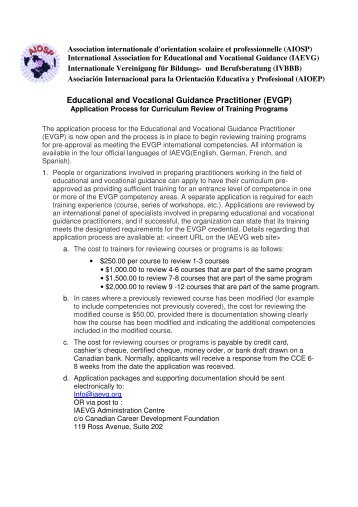 Educational and Vocational Guidance Practitioner (EVGP)