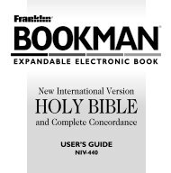 HOLY BIBLE - Franklin Electronic Publishers, Inc.