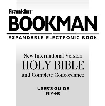 HOLY BIBLE - Franklin Electronic Publishers, Inc.