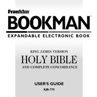 HOLY BIBLE - Franklin Electronic Publishers, Inc.