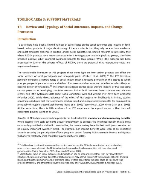 manual for social impact assessment of land-based ... - Forest Trends