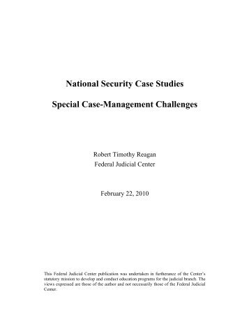 National Security Case Studies: Special Case-Management ...