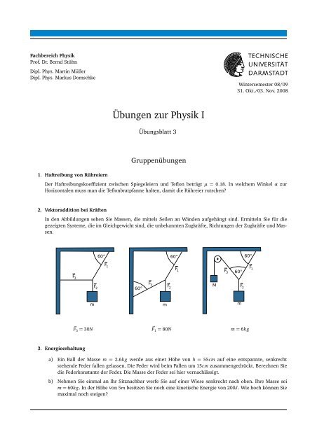 Übungen zur Physik I