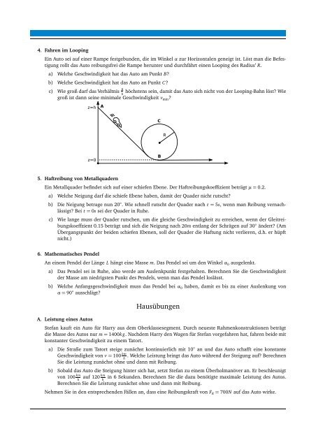 Übungen zur Physik I