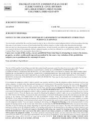 Notice to the Judgment Debtor of Garnishment of Property Other ...