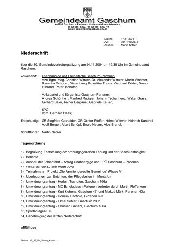 30. GV-Sitzung - .PDF - Gemeinde Gaschurn