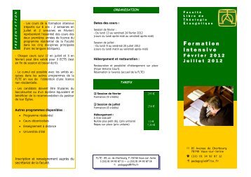 FI 2012.pub - Faculté Libre de Théologie Évangélique