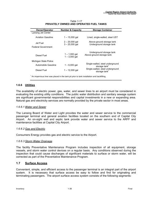 Master Plan Update (pdf) - Lansing/Capital City Airport