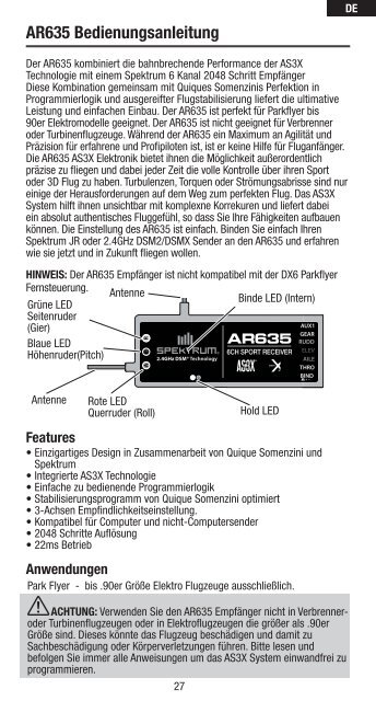 Anleitung - Horizon Hobby