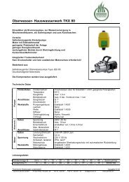 Oberwasser- Hauswasserwerk TKX 80 - Garvens